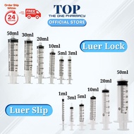 Disposable Syringe Luer Lock/Slip (1ml/3ml/3cc/5ml/5cc/10ml/10cc/20ml/50ml)
