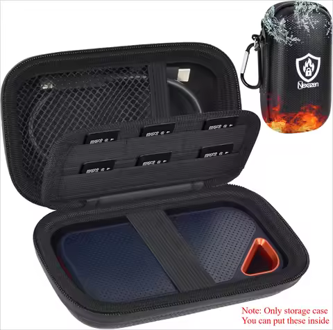 Fireproof& Waterproof Case for SanDisk Extreme Portable External SSD 500GB 1TB 2TB 4TB 8TB Solid Sta