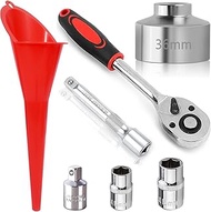 RUNEWAX 36MM Oil Filter Socket Wrench Removal Tool Set for Ford F250, BMW, Mini, Volvo, Audi, VW, Po