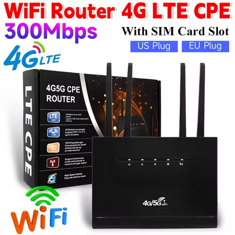 300Mbps WIFI Router 4G SIM Card Wireless Modem WiFi Router with SIM Card Slot RJ45 WAN LAN Smoother 