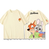 เสื้อยืด COD (Miniso) Disneys Zootopia Cotton T-Shirt Top Fashion Y2k Tshirt Men Cotton T-Shirt Top 