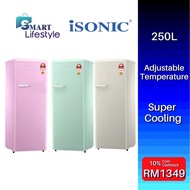 Isonic 250L Single Door Vintage Refrigerator Creamy White / Pink / Light Green ISR-BC250LH
