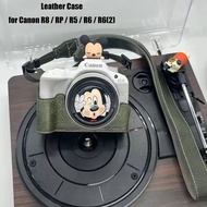 RP R8 R6 Leather Case with Strap+Camera Accessories For Canon R8/RP/R6/R5/R6 Gen 2 Camera Case Bag H