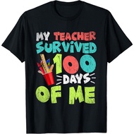 My Teacher Survived 100 Days Of Me 100 Days Of Schoolee T-Shirt