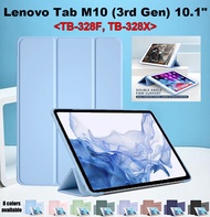 For Lenovo Tab M10 3rd Gen 2022 10.1" TB-328F TB-328X TB-328 Tablet Protective Case Fashion Triple Fold Flip Stand Casing High Quality PU Leather Cover
