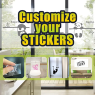 2025 Custom Name Wall glass window door sign Toilet pvc sticker Back glueSelf adhesive colorful Die