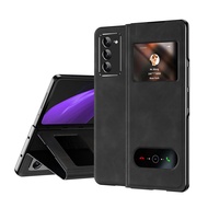 Samsung Galaxy Z Fold2 5G Case Luxury Nappa Leather Window-Design Surface Cover for Samsung Galaxy Z