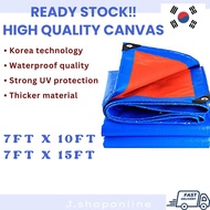 Blue Orange Waterproof Canvas Kanvas Tarpaulin Sheet Canopy Camping Khemah Kereta Lori Pasar malam t