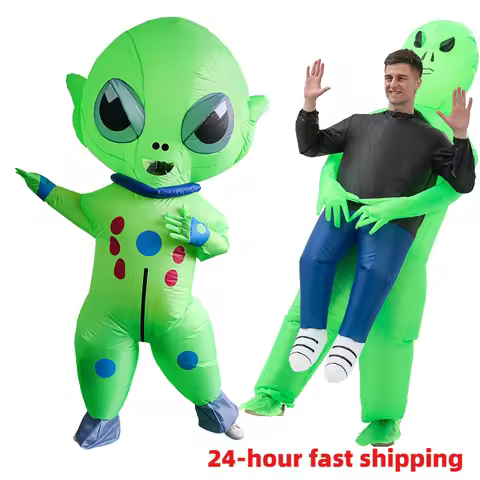 Alien Inflatable Suit Alien Monster Inflatable Costume Scary Green Alien Cosplay Costume For Adult P
