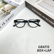 Frame Kacamata Optical Transparan Bening Bulat Oval Retro Lensa Blueray Anti Radiasi Preloved