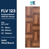 33" X 93" FLV123 Solid Wooden EV Smoked Walnut Veneer Main Door, Pintu Rumah, Pintu Bilik, Pintu Kayu, Corak Kayu