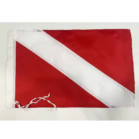 14x22.5" Scuba Diving Flag Diver Underwater Signal Dive Below White Red Flag 35x57cm