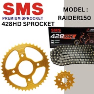 428HD SPROCKET SET SMS 428XWE-132L ORING CHAIN  SUZUKI RAIDER150  AXELO SMASH V115 SPROCKET GOLD DID