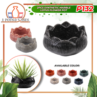 1Pots&amp;Vases 2pcs Synthetic Marble Lotus Flower Pot (3"Øx1.5" Ht. inches/154g)/Looks Like Real Marble/Feels like Real Marble/Weighs Like Real Marble/Matibay Hindi Babasagin/Not Terra Cota, Clay, Ceramic, Cement, Plastic Pots/Flower Pot, Vase, Plorera, Paso