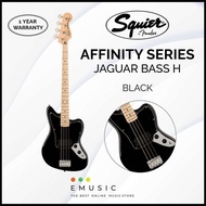 Squier Affinity Series Jaguar Bass H Guitar, Maple, Black F03-037-8503-506