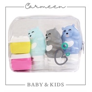 Babyqlo Travel Bottle Bear + Pill Case And Pouch Silicone / BQ - TBB 9003