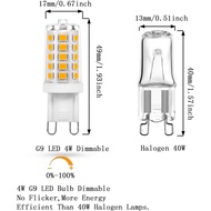 6 Pack G9 LED Bulb Dimmable 4W, Equivalent 30W-40W T4 Halogen Lamp, G9 LED No Flicker 3000K 120V ‎40