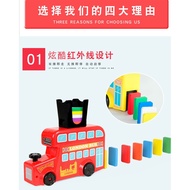 Children's domino launch car electric automatic arrange domino blocks
