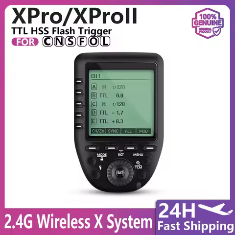 XPro II TTL Wireless Flash Trigger X1 System Transmitter Compatible with Canon Nikon Sony Fuji Penta