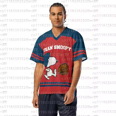 2026 Potdemiel Brand Jersey Animation Snoopy Theme Summer Oversized T-shirt Adult T-shirt Family Mat