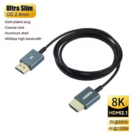Ultra Slim Flexible HDMI 2.1 8K 60Hz Micro HDMI to HDMI 4K 120Hz HDMI to HDMI for UAV PTZ Camera Xbo
