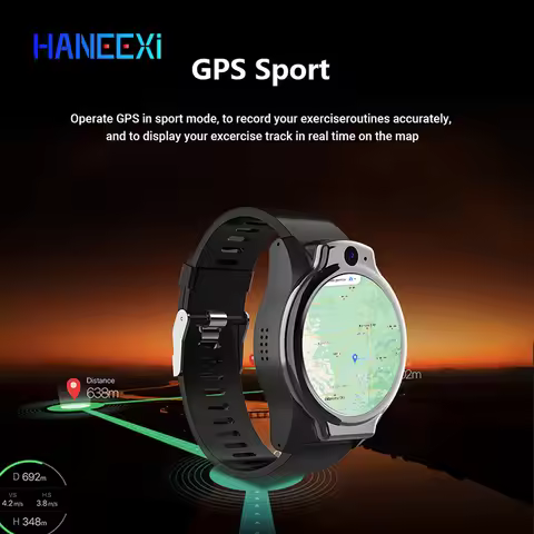 real dive Smart Watch for Men IP68 Level 50M Waterproof Dual 13MP Camera 4G LTE GPS navigation 1600m