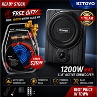 [FREE WIRING KIT] Underseat Subwoofer 11.8'' Kitoyo Car Underseat Active Subwoofer Super Slim Active