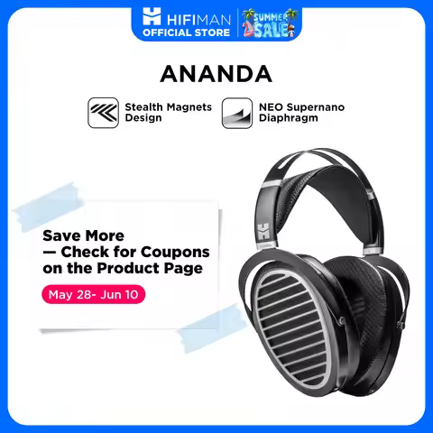 HIFIMAN Ananda Stealth Magnet Open-Back Over-Ear Full-Size Planar Magnetic Hi-Fi Headphones