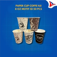 Paper Cup HJI Paper Hot Coffee Paper Cup Hot Coffee Plain Motif 7 Oz 8 Oz Contents 50 Pcs
