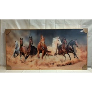 Colour 7 Horses Wall Frame - 60 x 120cm