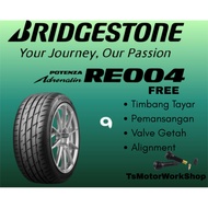 TAYAR BRIDGESTONE POTENZA RE004 195/55R15 TAHUN 2025 , FREE VALVE GETAH SETIAP 1BIJI PEMBELIAN TAYAR
