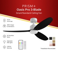 PRISM+ Oasis Pro Ceiling Fan | 3 Blades | Integrated Dimmable Lights | 6 Speed Selection NRGB