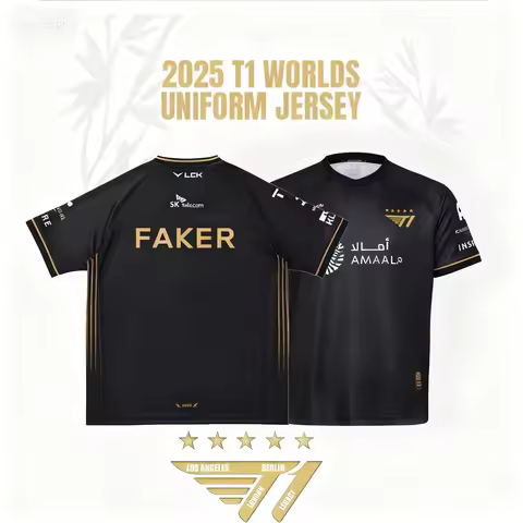 2025 League of Legends World Champion All-black Team Uniform, Faker Team Uniform, Lol Esports Lck T1