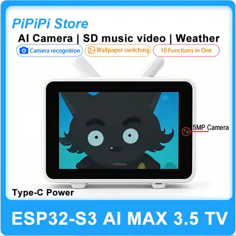 ESP32-S3 AI Camera 3.5inch LCD Dual MIC Development Board DeepSeek AI Voice Chat TV BOX Object Recog
