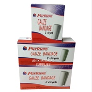 Partners Gauze Roll Bandage 2x10, 3x10, 4x10 SOLD PER BOX-12pcs