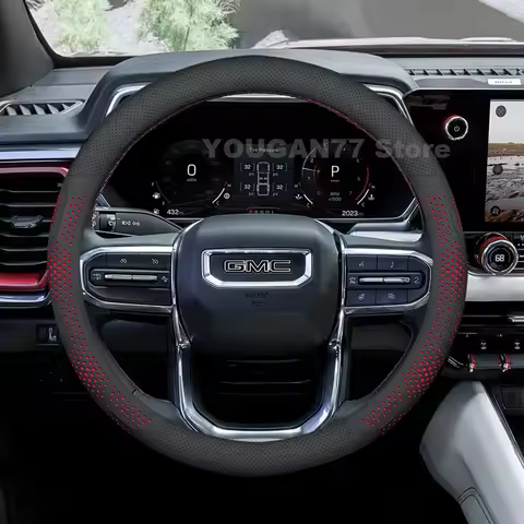 Leather Car Steering Wheel Cover For GMC Canyon AT4 Denali 2024 2015-2023 Sierra 2023 Auto Steering 