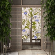 Japanese Door Curtain Leaf Vase wer Kitchen Doorway Paron Dining  Bedroom Opaque Short Half Curtains