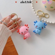 ELO11 Charm Key Chain, Animal Ornaments for Pet Lovers Souvenirs PVC Pendant,  Lovely Axolotl Pink B