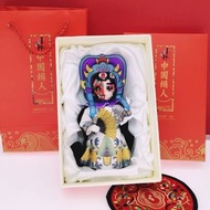 中國特色禮品北京絹人娃娃京劇戲曲穆桂英桌面擺件禮盒裝節日禮物禮盒裝：7寸川劇變臉白 配手提袋+墊