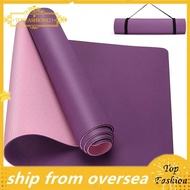 [TopFashion] Yoga Mat,TPE Environmentally Friendly Non-Slip Yoga Mat with Shoulder Strap,for Yoga Pilates Fitness Gymnastics,Purple