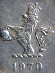 香港鎳幣-1970年英屬香港立獅持珠徽壹圓(Dollar)鎳幣(英女皇伊莉莎伯二世像)