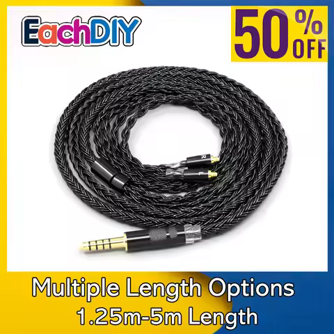 16 Core Black Braided Earphone Cable For AKG N5005 N30 N40 Special MMCX LN008872