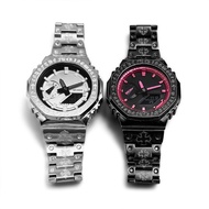 Suitable for Casio GA2100/2110/GAB2100 Modified Farm Oak Crow Heart Cross Carved Metal Case Watch