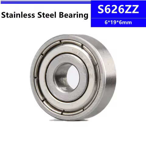 50/100pcs S626ZZ 6*19*6mm Stainless Steel Deep Groove Ball Bearing 6x19x6mm SB626ZZ S626 S626Z S626R