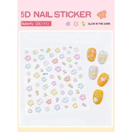 Cartoon nail sticker 5D luminous nail Art sticker cat Strawberry stickers nail decoration