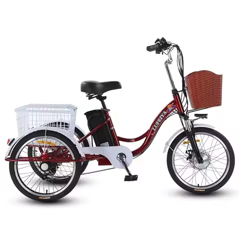 Adult 3 wheel electric tricycle lithium Battery 12A With Pull Basket 350W 20 Inch Electric Bike Tric