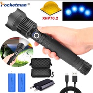 XHP70.2 Ultra Bright Most Powerful USB Zoom Flashlight XHP70 XHP50 18650 26650 Rechargeable Battery Flashlight