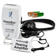 Rechargeable Personal Sound Amplifier - 50dB Amplifier with Headphones, Earbuds and Tactile 3 Tone F