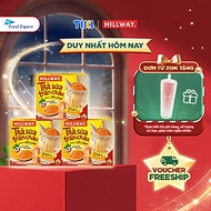 Combo 3 Hộp Trà Sữa Trân Châu Hoàng Kim - Hillway - Chuẩn vị Đài Loan size L (hộp 4 gói trà sữa, 4 g