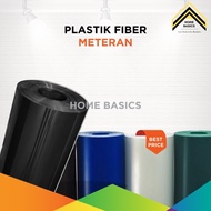 Plastik Fiber Polos Meteran / Plat Fiber Pagar / Penutup Pagar - Bening / Putih / Hijau / Biru / Hit